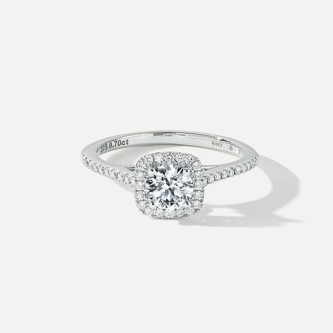 Cynthia | 9ct White Gold 0.70ct tw Lab Grown Diamond Halo RingCreated BrillianceBA0063520 - L