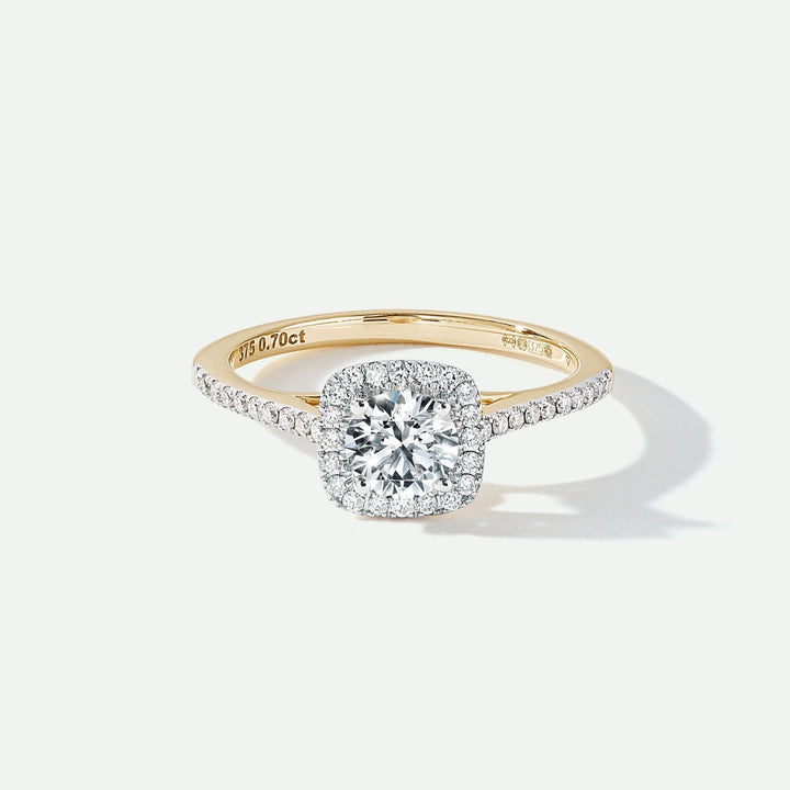 Cynthia | 9ct Yellow Gold 0.70ct tw Lab Grown Diamond Halo RingCreated BrillianceBA0071142 - L