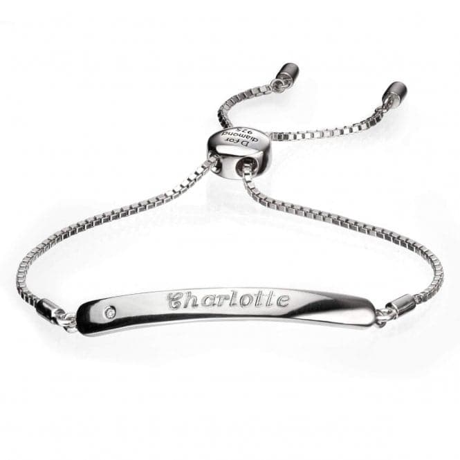 D for Diamond Sterling Silver Chain ID Bracelet B4788D for DiamondB4788