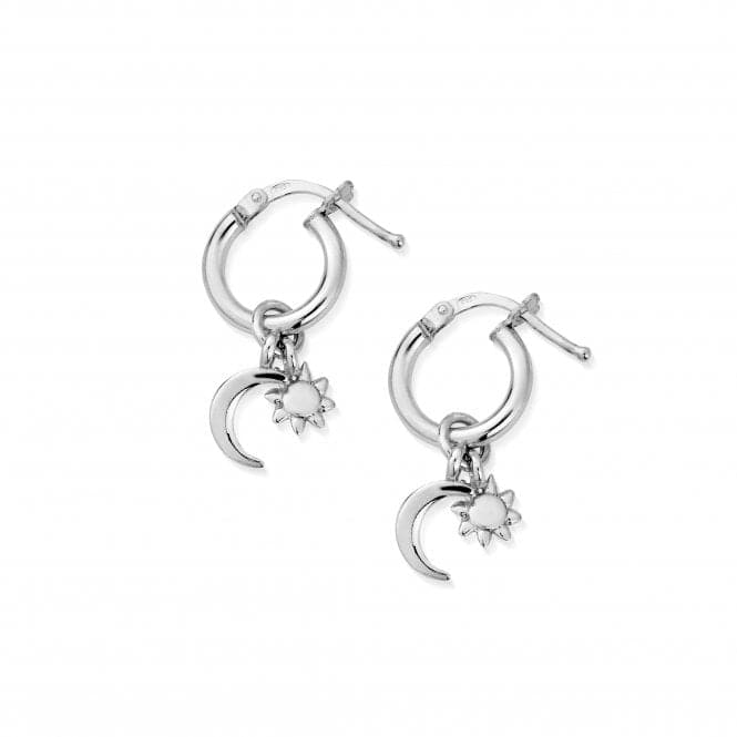 Dainty Moon & Sun Small Hoop Earrings SEH582ChloBoSEH582