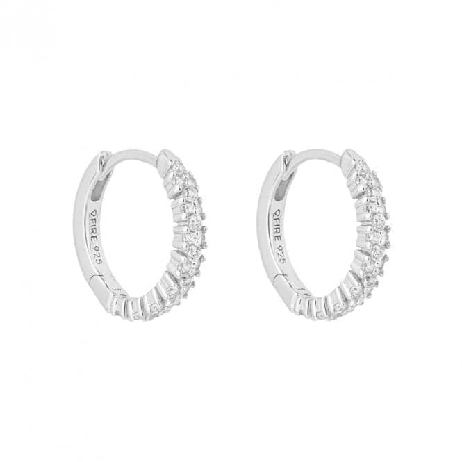 Dainty Pave Set Zirconia Cluster Hoop Earrings E6200DiamonfireE6200