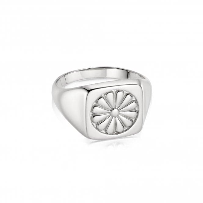 Daisy Bloom Signet 925 Sterling Silver Ring DR01_SLVDaisyDR01_SLV_L