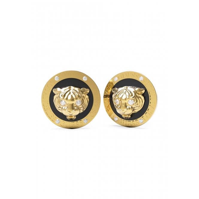 Daktari 13mm Black Coin Gold Earrings UBE01360YGBKGuess JewelleryUBE01360YGBK