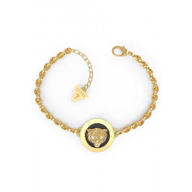 Daktari 20mm Black Coin Tigresse Gold Bracelet UBB01363YGBKLGuess JewelleryUBB01363YGBKL