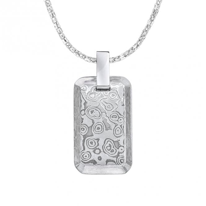 Damascus Stainless Steel Rectangular Pendant P5381Fred BennettP5381