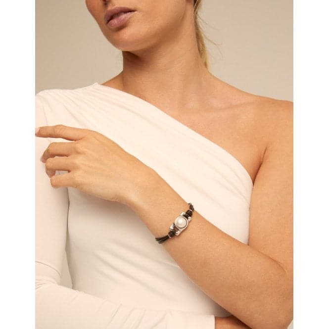 Darling White Leather Pearl Shell BraceletUNOde50PUL2276BPLMTL0U