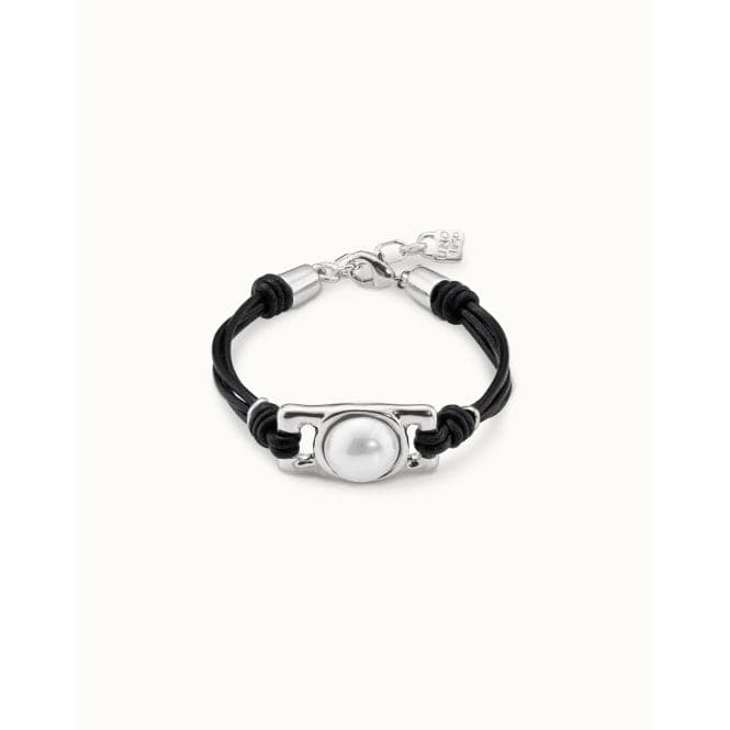 Darling White Leather Pearl Shell BraceletUNOde50PUL2276BPLMTL0U