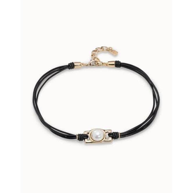 Darling White Leather Pearl Shell NecklaceUNOde50COL1770BPLORO0U