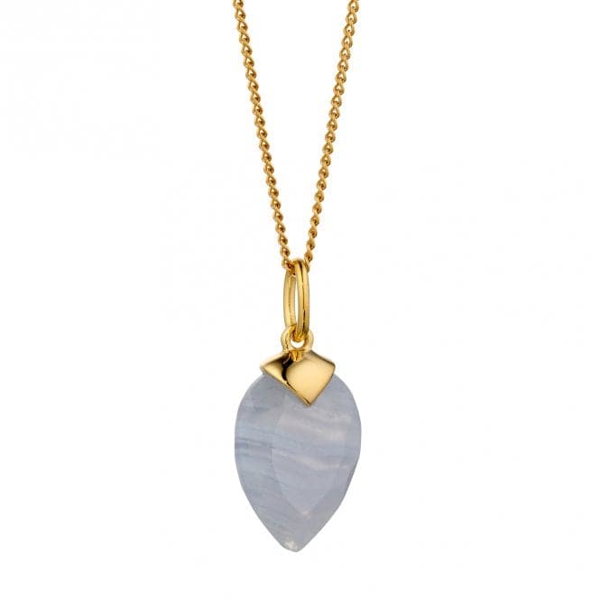 December Yellow Gold Plated Birthstone Chalcedony Stone Pendant P4986BeginningsP4986