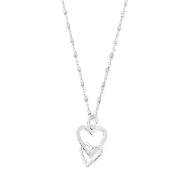 Delicate Cube Interlocking Love Heart Necklace SNDC572ChloBoSNDC572