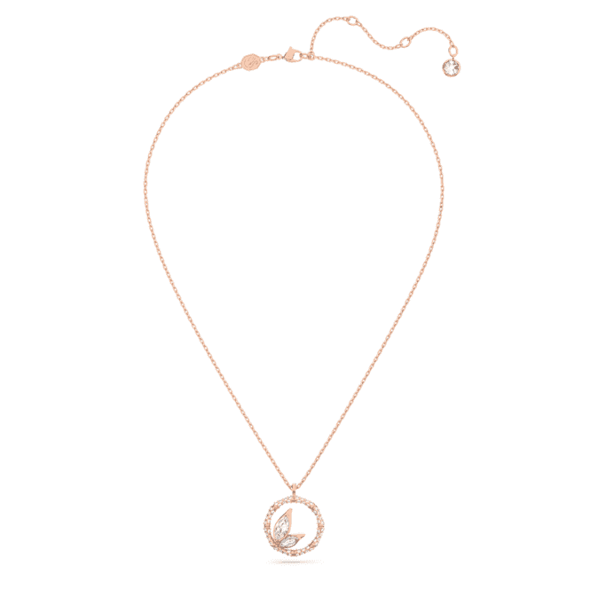 Dellium Circle Bamboo White Rose Gold - tone Plated Necklace 5645371Swarovski5645371