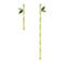 Dellium Drop Asymmetric Design Bamboo Green Gold - tone Plated Earrings 5645372Swarovski5645372