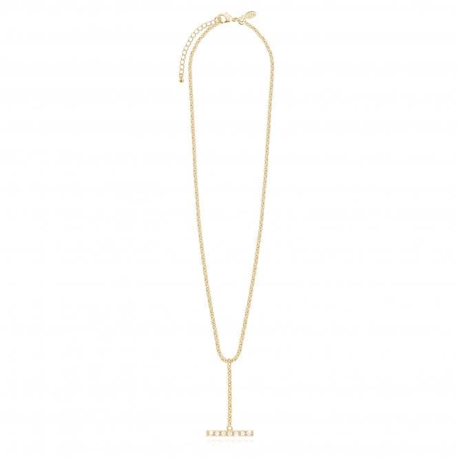 Demi Gold Pave Bar Drop 46cm + 5cm Extender Necklace 4457Joma Jewellery4457