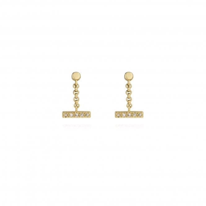 Demi Gold Pave Bar Drop Earrings 4459Joma Jewellery4459