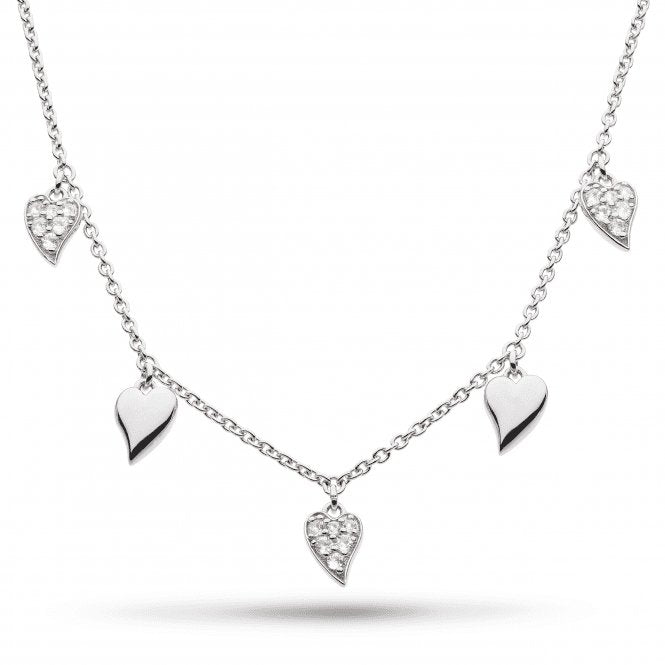 Desire Precious White Topaz Heart Station Rhodium 17" Necklace 90510WTKit Heath90510WT