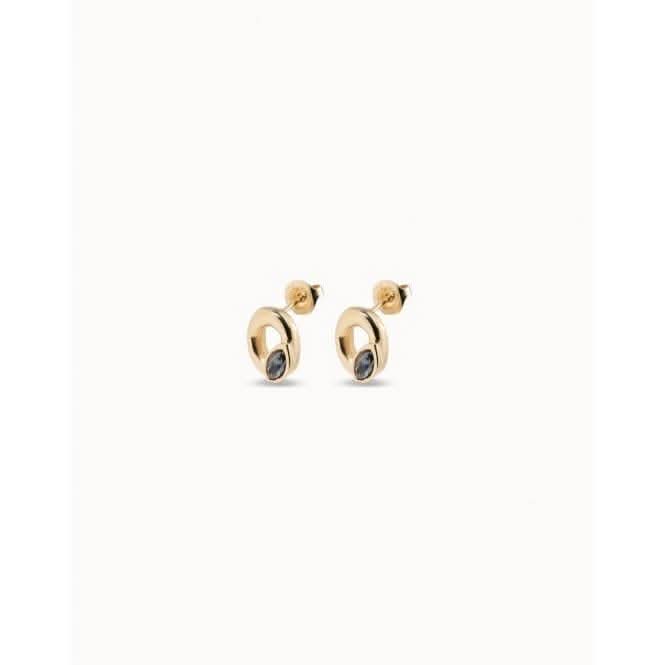 Details Black Metal Faceted Crystal EarringsUNOde50PEN0899NGRORO0U