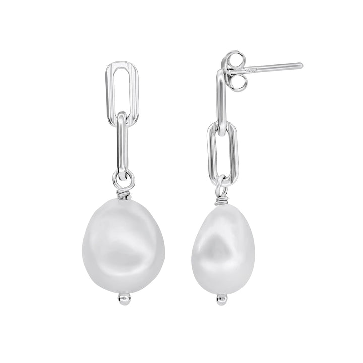 Dew 11mm Baroque Pearl Paperclip Stud Drops 55014FPDew55014FP