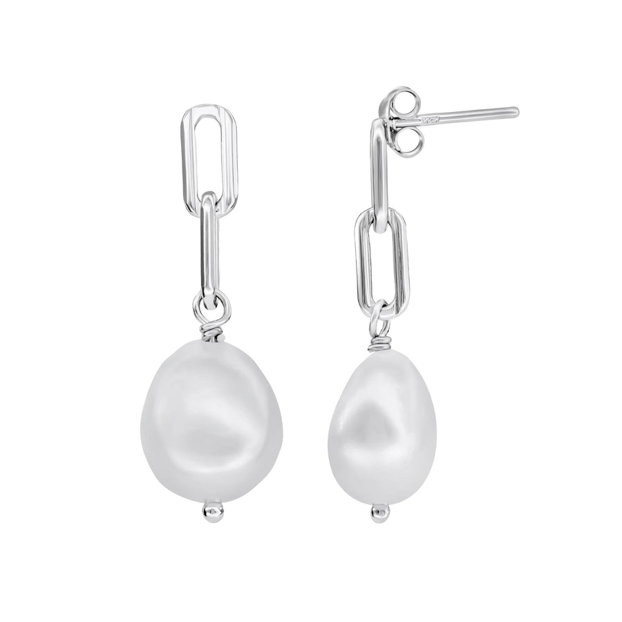 Dew 11mm Baroque Pearl Paperclip Stud Drops 55014FPDew55014FP