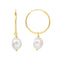 Dew 6mm Shell Pearl Gold Plate 20mm Sleeper Hoops 56817GSHDew56817GSH