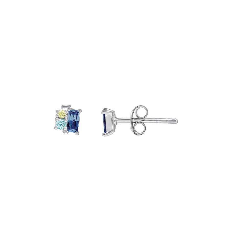 Dew Baguette Blue Zirconia Trio Studs 33235BLZDew33235BLZ