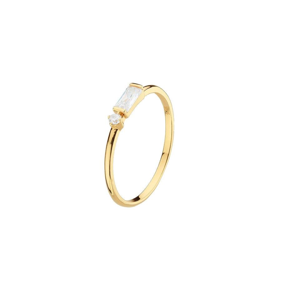 Dew Baguette Zirconia Gold Plate Ring 1887GCDew1887GCZK