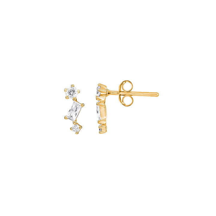 Dew Baguette Zirconia Gold Plate Scatter Studs 3296GCZDew3296GCZ