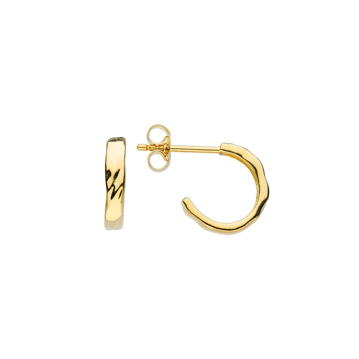 Dew Gold Plate 12mm Rippled Stud Hoops 66860GDDew66860GD