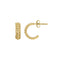 Dew Gold Plate 13mm Triple Beaded Stud Hoops 66861GDDew66861GD
