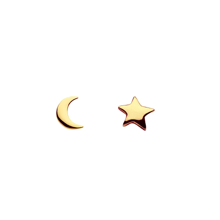 Dew Gold Plate Crescent Moon and Star Studs 4766GDDew4766GD