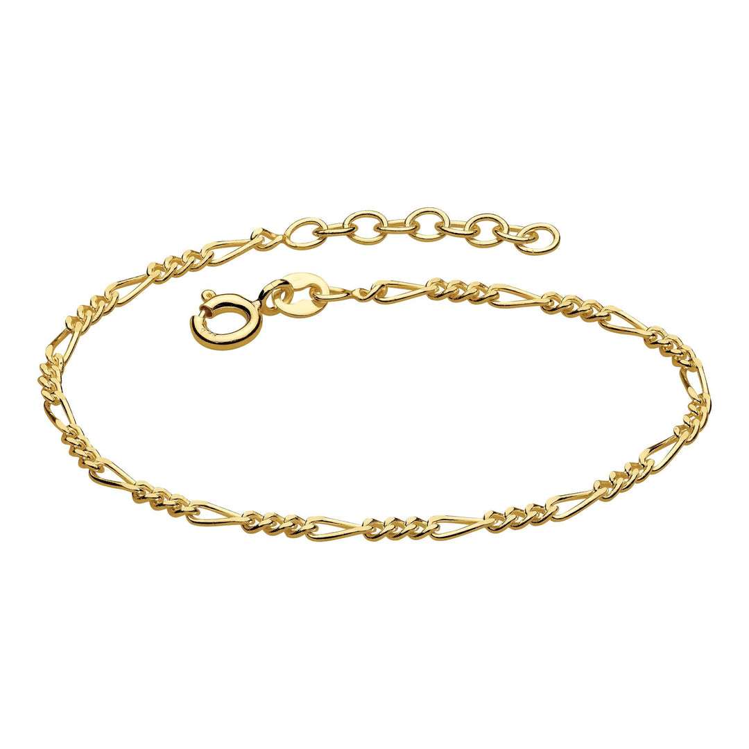 Dew Gold Plate Figaro 7" Bracelet 76818GDDew76818GD