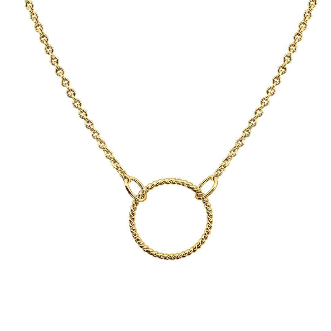 Dew Gold Plate Open Circle Rope Twist 18" Necklace 97707GDDew97707GD