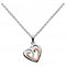 Dew Silver Amena Double Heart with Rose Gold Plate Pendant 9493RG016Dew9493RG016