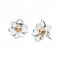 Dew Silver Anemone Flower With Rose Gold Plate Stud Earrings 4084RG024Dew4084RG024