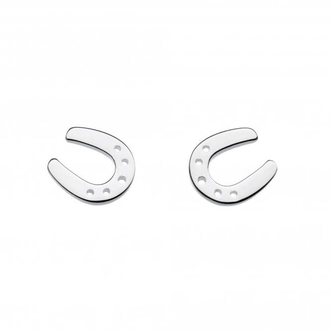 Dew Silver Dinky Hoofing Around Horseshoe Stud Earrings 4474HP015Dew4474HP015