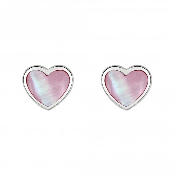 Dew Silver Dinky Pink Mother of Pearl Heart Stud Earrings 3062PMPDew3062PMP028