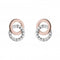 Dew Silver Double Cubic Zirconia Circle 14ct Rose Gold Plate Earrings 3820RCZ024Dew3820RCZ024