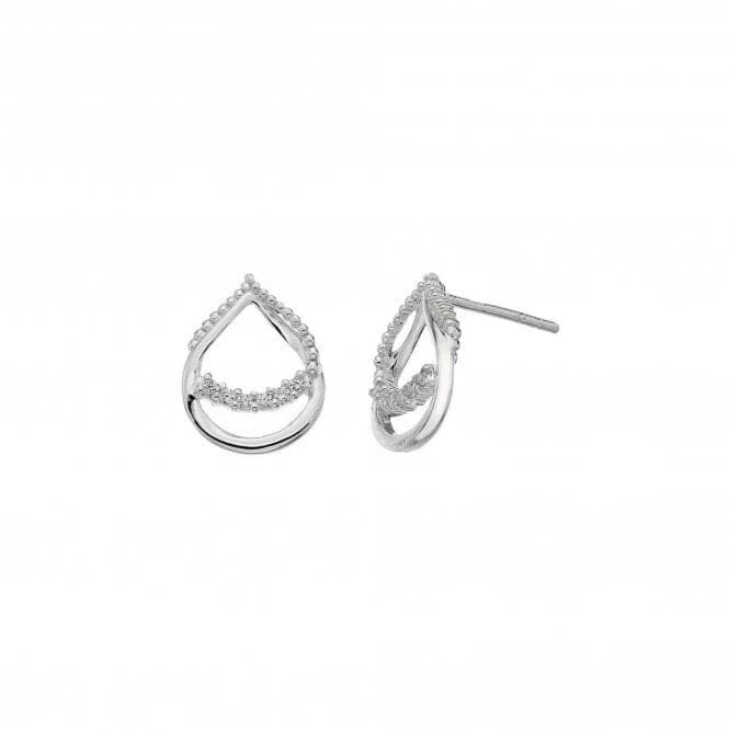 Dew Silver Double Open Teardrop Loop Cubic Zirconia Earrings 3515CZ018Dew3515CZ018