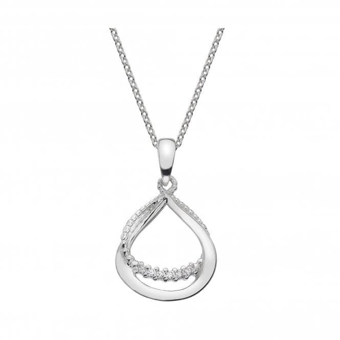 Dew Silver Double Open Teardrop Loop Cubic Zirconia Pendant 9515CZ018Dew9515CZ018