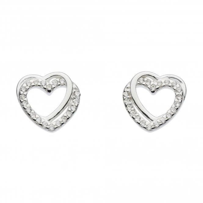 Dew Silver Entwined Heart with Cubic Zirconia Stud Earrings 3706CZ024Dew3706CZ024