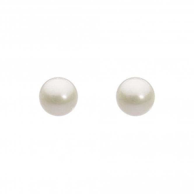Dew Silver Freshwater Button Pearl 5.5mm Stud Earrings 3012FPDew3012FP