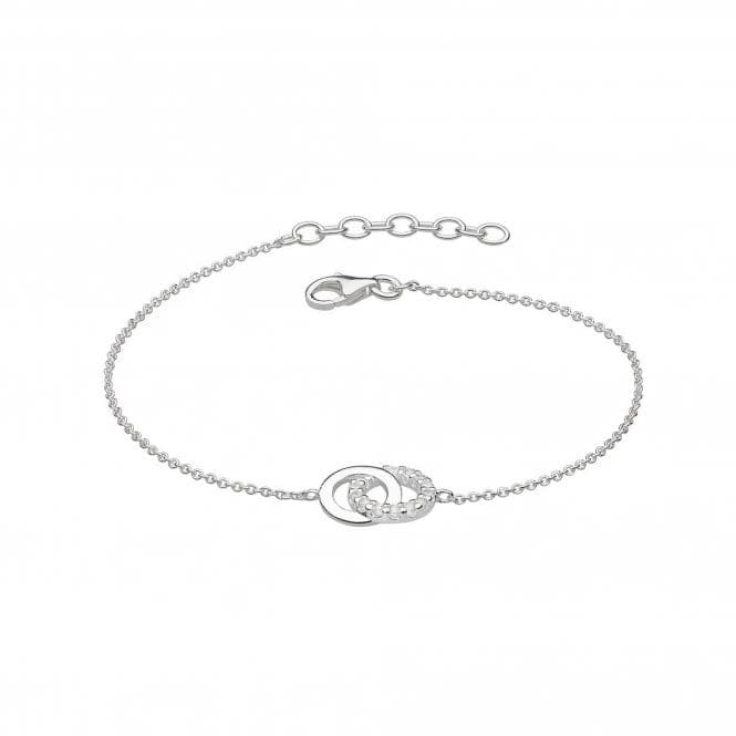 Dew Silver Set Double Cubic Zirconia Circle 7.5 Bracelet 7819CZ022Dew7819CZ022