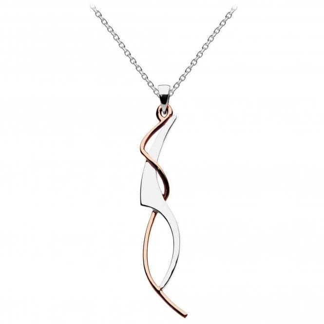 Dew Silver Set Genevieve with Rose Gold Plate Pendant 90W3RG013Dew90W3RG013