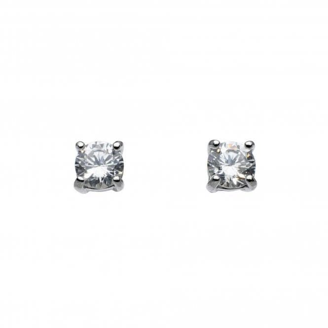 Dew Sterling Silver Claw Set Cubic Zirconia Stud Earrings 3086CZDew3086CZ