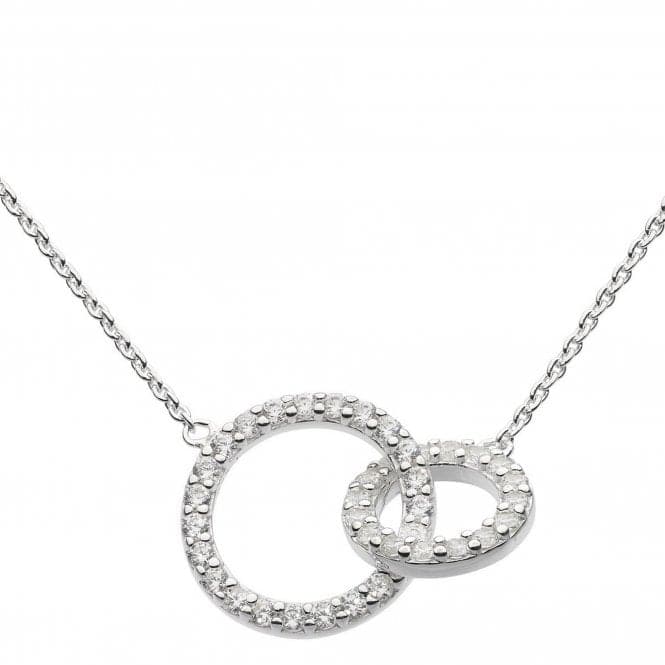 Dew Sterling Silver Cubic Zirconia Double Link 18 Necklace 9720CZ021Dew9720CZ021