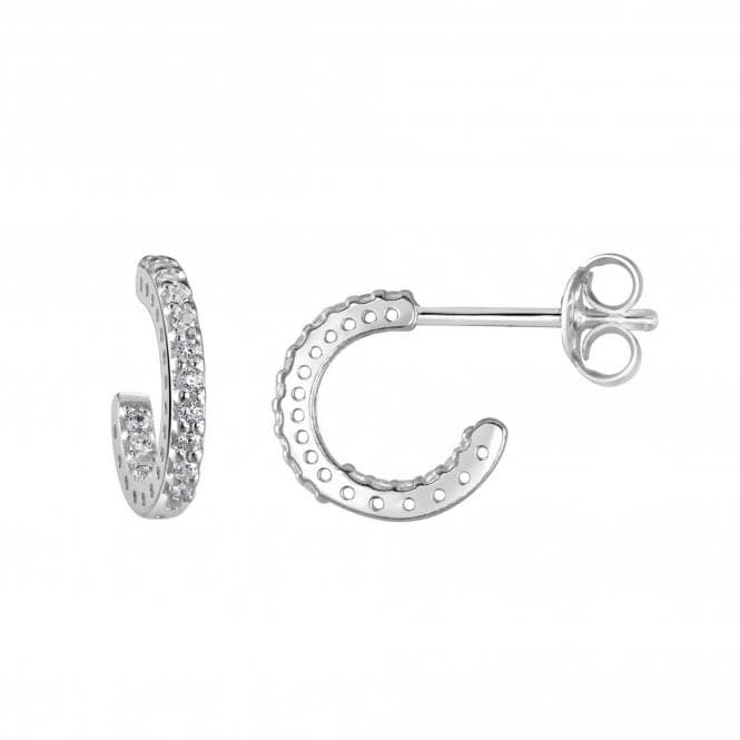 Dew Sterling Silver Cubic Zirconia Huggy Hoop Earrings 3523CZ027Dew3523CZ027