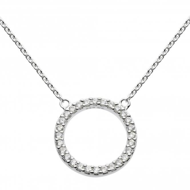 Dew Sterling Silver Cubic Zirconia Open Circle 18 Necklace 9882CZ020Dew9882CZ020