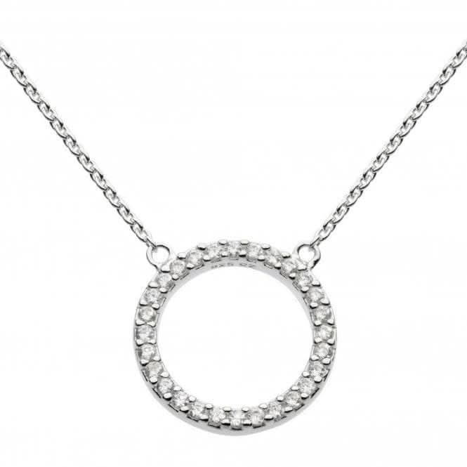Dew Sterling Silver Cubic Zirconia Open Circle 18 Necklace 9882CZ020Dew9882CZ020