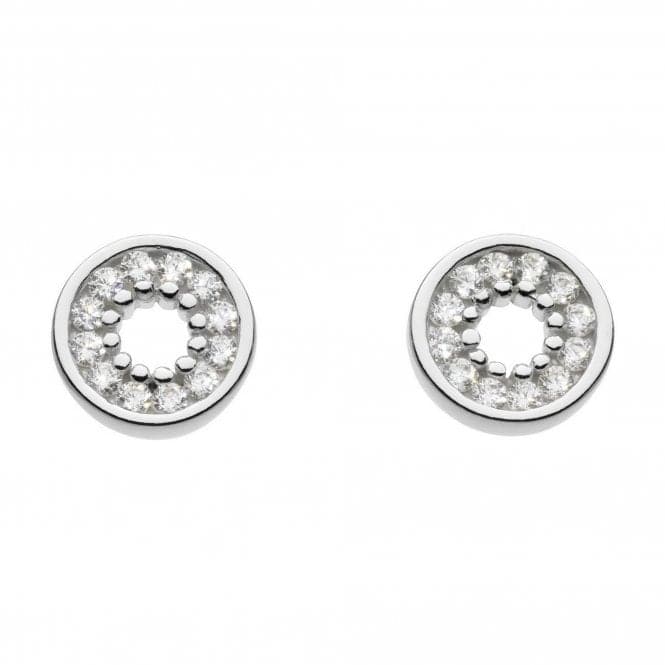 Dew Sterling Silver Cubic Zirconia Open Circle Stud Earrings 3397CZ020Dew3397CZ020