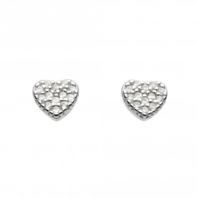 Dew Sterling Silver Cubic Zirconia Small Heart Stud Earrings 38762CZ020Dew38762CZ020