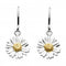 Dew Sterling Silver Daisy with Gold Plate Drop Earrings 6081GD018Dew6081GD018